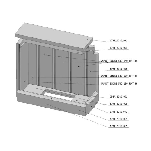 Šamotová komora komplet HEAT R 2G S 70.44.33.23 